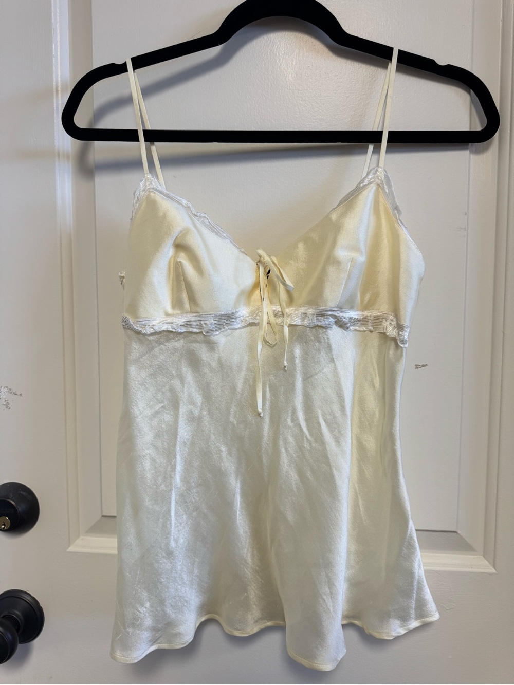 Giorgio Armani Pale Yellow Silk Charmeuse Top